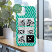 エメラルド&ブラックインスタグラム5フォトコラージモノグラム Case-Mate iPhoneケース