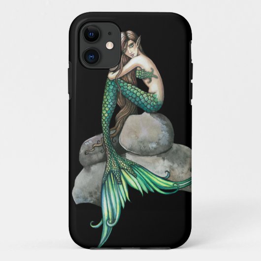 エメラルド マーメイド ファンタジー アート Case-Mate iPhoneケース (裏面)