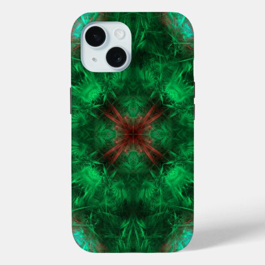 エメラルド 神聖幾何学 フラクタルアート Case-Mate iPhoneケース (裏面)