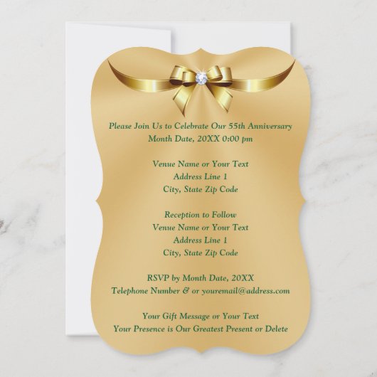 エメラルド, 結婚55周年記念式典 招待状 (裏面)