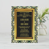 エメラルド&金ゴールドアールデコ結婚ズ 招待状 (スタンド正面)