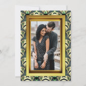 エメラルド&金ゴールドアールデコ結婚ズ 招待状 (裏面)