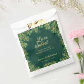 エメラルド&金ゴールドグリーンリーエレガントな結婚式 フェイバーバッグ (封をした状態)