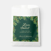 エメラルド&金ゴールドグリーンリーエレガントな結婚式 フェイバーバッグ (正面)