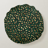 エメラルド&金ゴールドサファリシリーズデザイン1 ラウンドクッション (裏面)