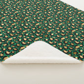 エメラルド&金ゴールドサファリシリーズデザイン3 シェルパブランケット (3/4)