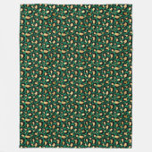 エメラルド&金ゴールドサファリシリーズデザイン3 フリースブランケット (正面)