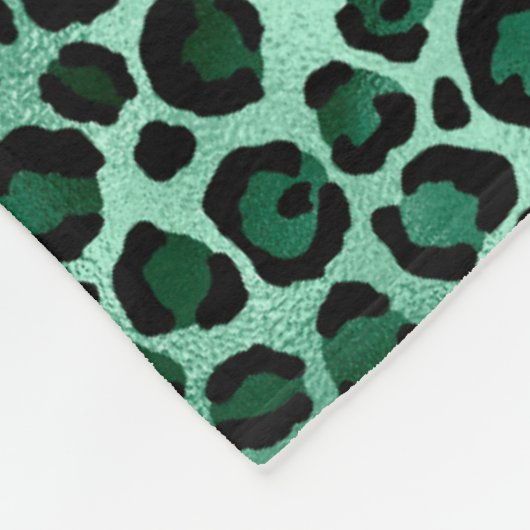 エメラルド&金ゴールドサファリシリーズデザイン9 フリースブランケット (角)