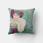 エメラルド（4つの宝石）、アルフォンスミュシャ クッション (裏面)