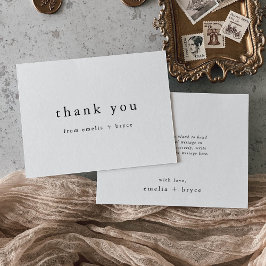 エメリアユニーク白黒ミニマモダンリスシンプルト サンキューカード