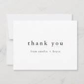 エメリアユニーク白黒ミニマモダンリスシンプルト サンキューカード (正面)