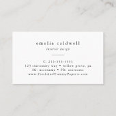 エメリア素朴シンプルボホモダンミニマユニークリスト 名刺 (裏面)