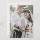 エメリア フォト ダーク ブルー ネイビー シンプル ヴィンテージ ウェディング 招待状 (裏面)