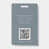 エメリア ブルー セキュリティ ネームタグ フォト 従業員 ID バッジ (裏面)