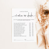 エメリーウィムシママまたはダダベビーシャワーゲームカード アドバイスカード