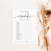 エメリーウィムシワードスクランブルベビーシャワーゲームカード アドバイスカード