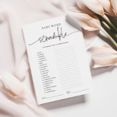 エメリーウィムシワードスクランブルベビーシャワーゲームカード アドバイスカード