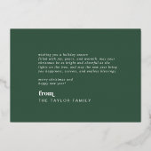 エメリーグリーンゴールドフォイルフォトシンプルクリスマスメリークリスマス 箔シーズンカード (裏面)