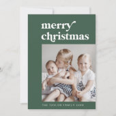 エメリーグリーンレトロファミリーヴィンテージ写真クリスマス シーズンカード (正面)