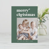 エメリーグリーンレトロファミリーヴィンテージ写真クリスマス シーズンカード (スタンド正面)