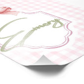 エメリーパーソナライズされたベビーガール子供部屋ボウ&ギンガム フォトプリント            (角)