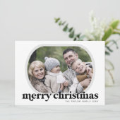 エメリーブラックファミリーフォトシンプルクリスマスメリークリスマス シーズンカード (スタンド正面)