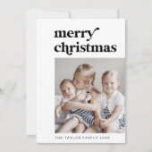 エメリーブラックレトロファミリーヴィンテージ写真クリスマス シーズンカード (正面)