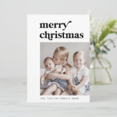 エメリーブラックレトロファミリーヴィンテージ写真クリスマス シーズンカード (スタンド正面)