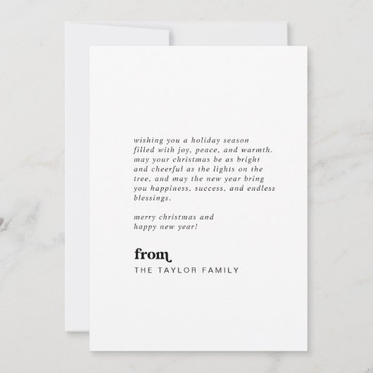 エメリーブラックレトロファミリーヴィンテージ写真クリスマス シーズンカード (裏面)