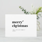 エメリーブラック簡単レトロおもしろいシンプルメリークリスマス シーズンカード (スタンド正面)