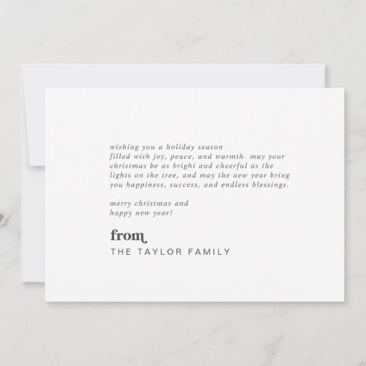 エメリーレッドピンクファミリーフォトシンプルクリスマスメリークリスマス シーズンカード (裏面)