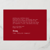 エメリーレッドフォイルレトロおもしろいシンプルメリークリスマス 箔シーズンカード (裏面)