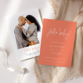 エメリー | 上品なベビーシャワーのご挨拶カード Hello Peach 招待状