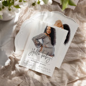 エメリー |赤エレガントちゃんシャワーHelloベビー写真 招待状