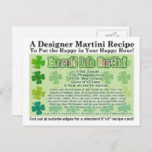 エメンラルアイルセントパトリックの日マルティニレシピカード ポストカード (正面/裏面)