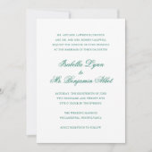 エメ伝統的ラルドグリーンフォーマルエレガントな結婚式 招待状 (正面)