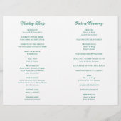 エメ伝統的ラルドグリーンフォーマル結婚式 プログラム (裏面)