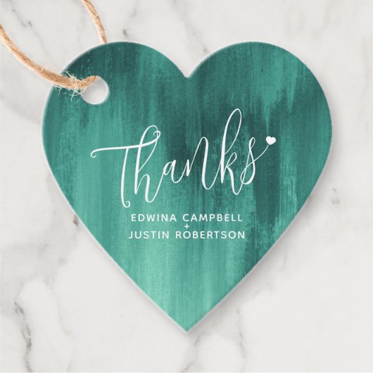 エメ感謝していロルドグリーン抽象芸術結婚式の引き出物 フェイバータグ (正面)