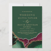 エメ王室のラルドグリーンピンクアゲート結婚ズ 招待状 (正面)