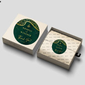 エメ王室のラルドグリーン金ゴールド結婚グリッターありがとう ラウンドシール