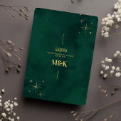 エメ王室のラルドグリーン金ゴールド華美イスラーム結婚ズ 招待状