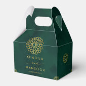 エメ王室のラルド結婚グリーン金ゴールド華美の感謝 フェイバーボックス (正面サイド)