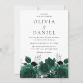 エメ素晴らしラルドグリーンフローラ結婚ズ 招待状 (正面)