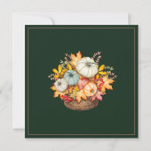 エメ素朴ラルドグリーン秋秋パンプキンス結婚ズ セーブザデート (裏面)