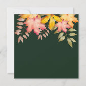 エメ素朴ラルドグリーン秋紅葉結婚ズ サンキューカード (裏面)