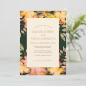 エメ素朴ラルドグリーン秋紅葉結婚ズ 招待状 (スタンド正面)