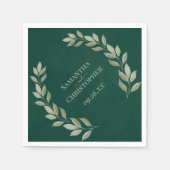 エメ素朴ラルド&セージ葉ズアゴ結婚ル スタンダードカクテルナプキン (正面)