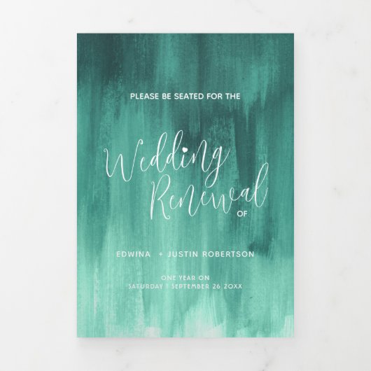 エメ結婚ラルドグリーン抽象芸術Tr 三つ折りプログラム (カバー)