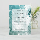 エメ絵を描ラルドモダングリ結婚ン 招待状 (スタンド正面)