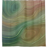 エメ自然ラルド層 |グリーンインクとゴールデンインクの瑪瑙 シャワーカーテン (正面)